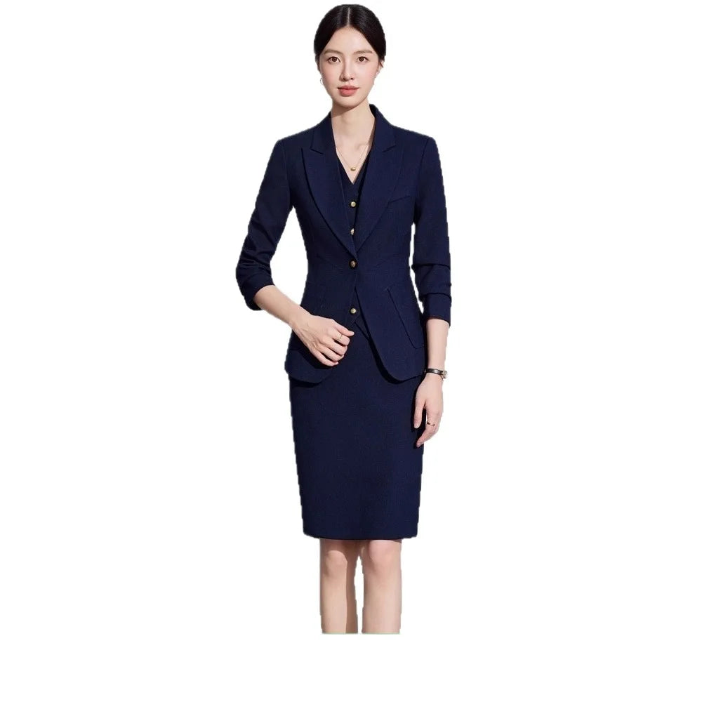 Ensemble Tailleur Femme Professionnel Bureau Manches Longues 8 Coloris – CLEVI Paris