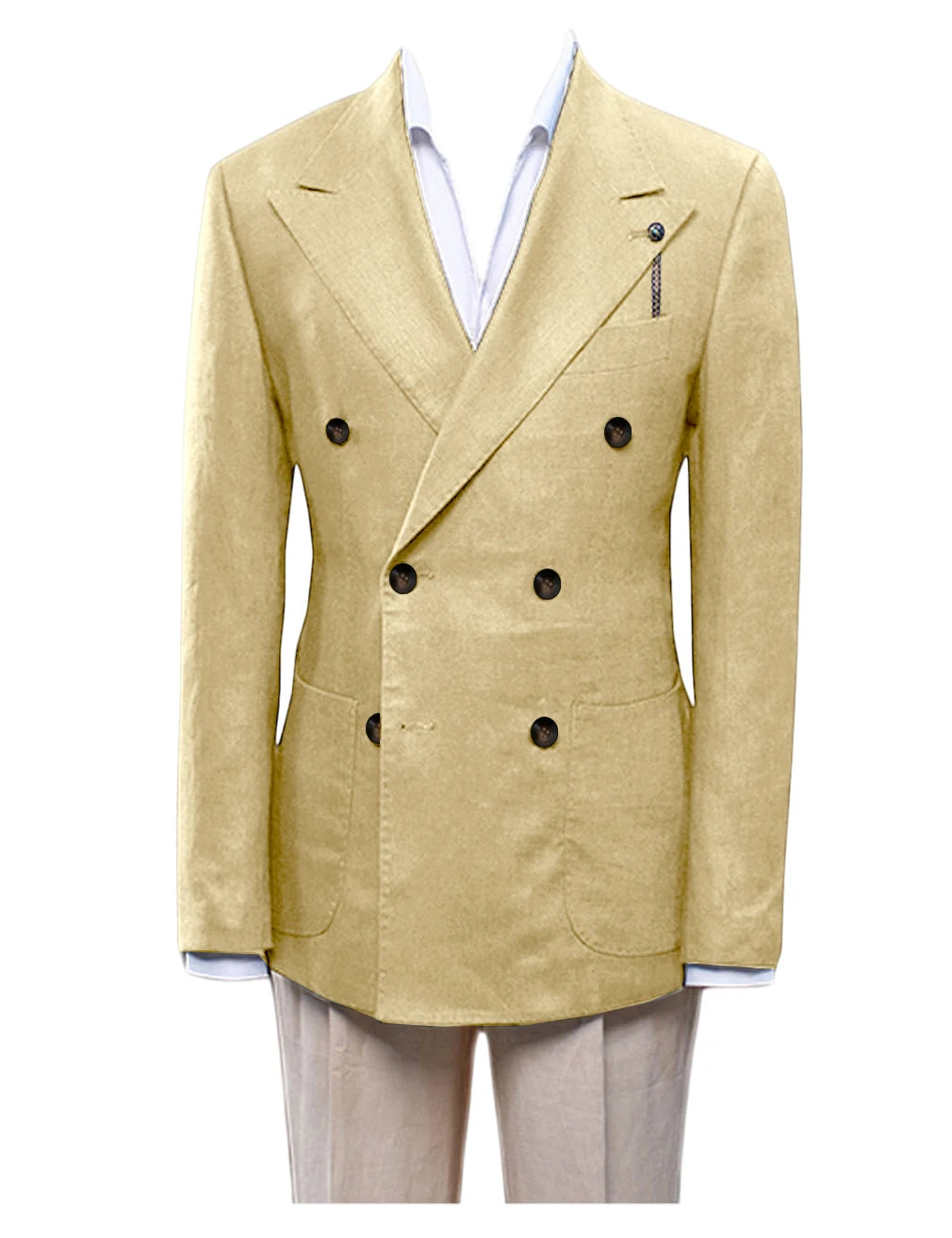 Blazer homme croisé ajusté en lin – CLEVI Paris