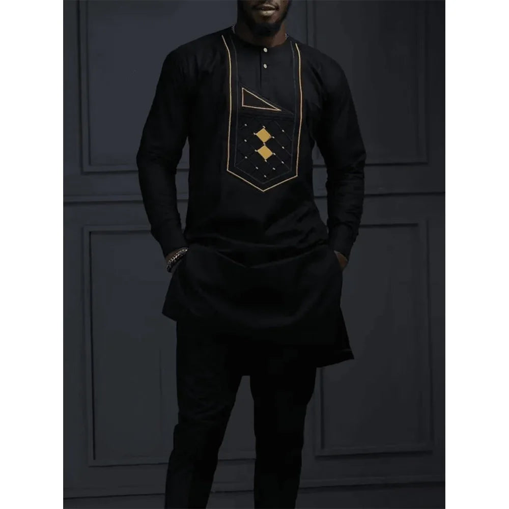 Costume Africain Homme 2 Pièces Kaftan – CLEVI Paris