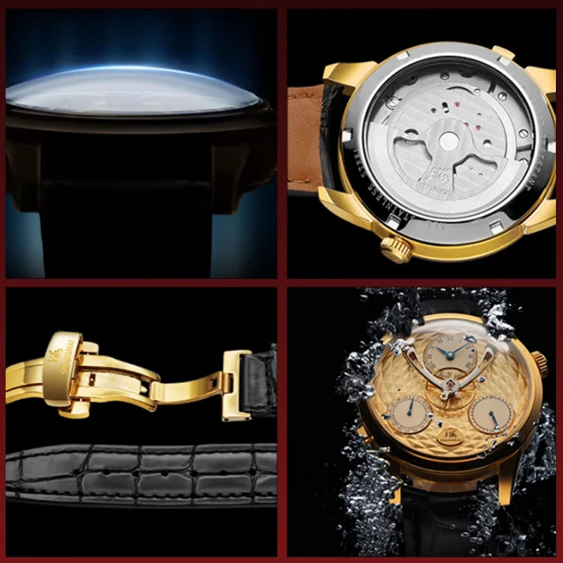 Montre Homme Automatique Shanghai Sky Dome 895 – Verre Saphir Calendrier Bracelet Cuir – CLEVI Paris