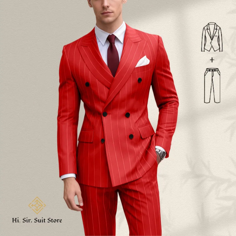 Costume homme bleu 2 pièces, double boutonnage – CLEVI Paris