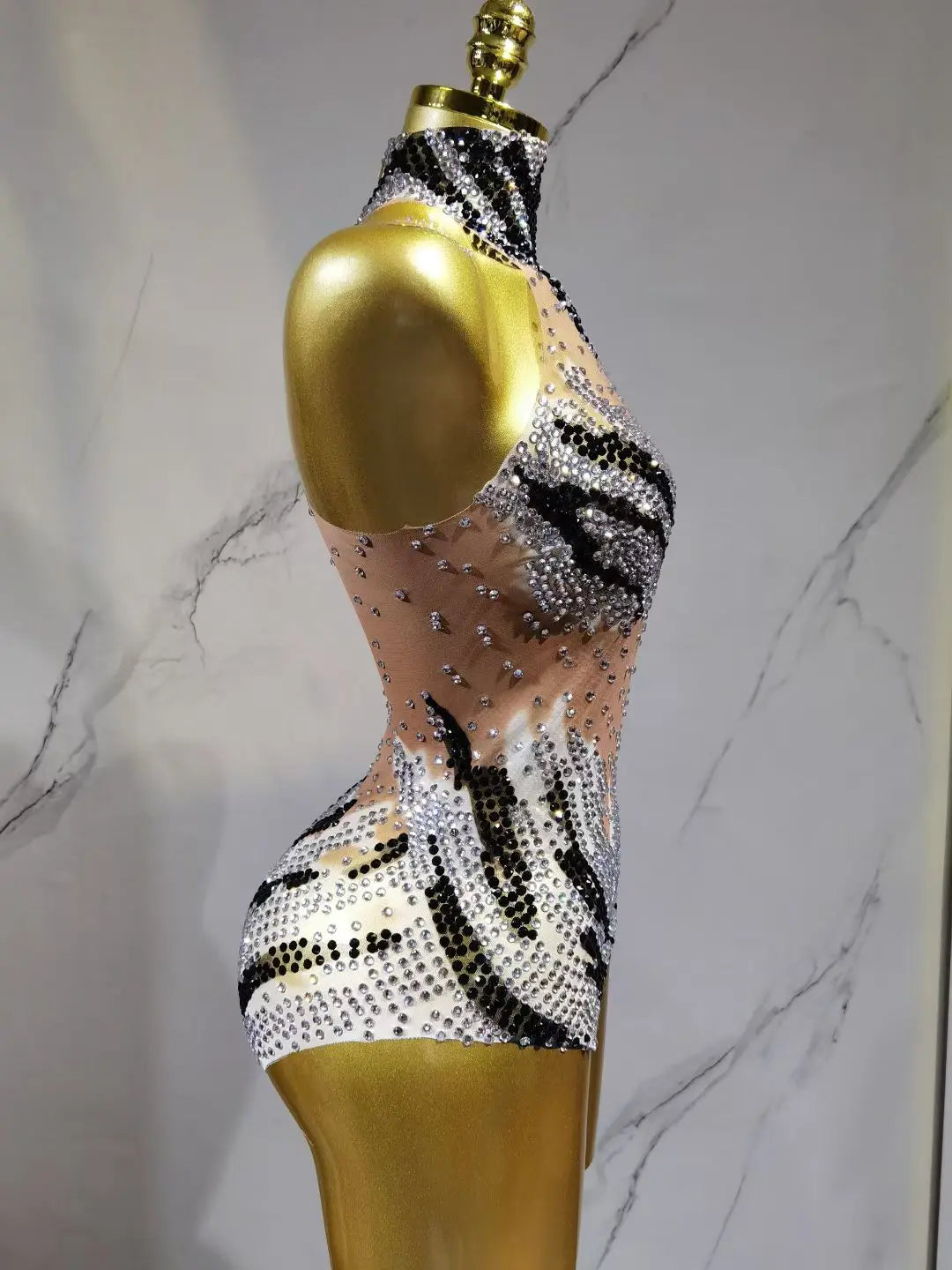 Body Sequins Femme Moulant Culotte Triangle Danse Scène Or Argent Orange – CLEVI Paris