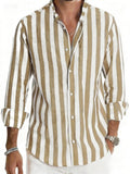 Chemise homme rayée à manches longues – CLEVI Paris