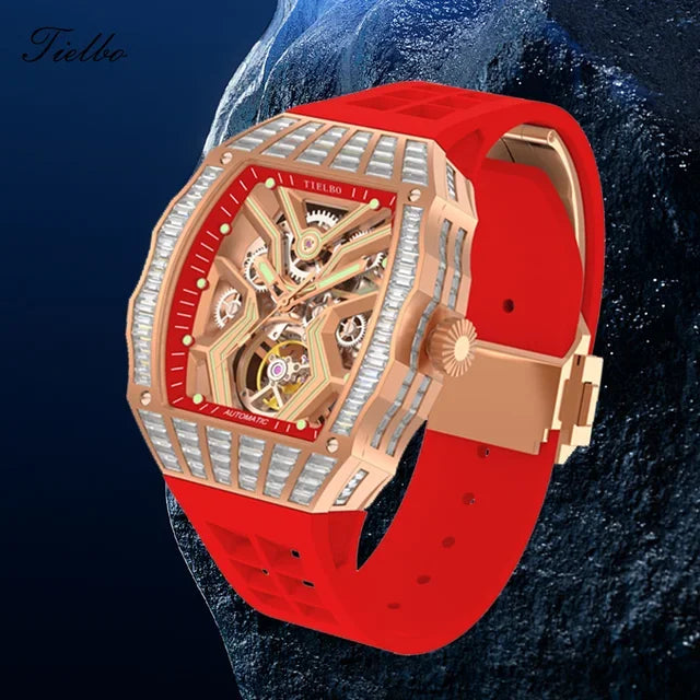 Montre Automatique Squelette Saphir Cristaux Homme – CLEVI Paris