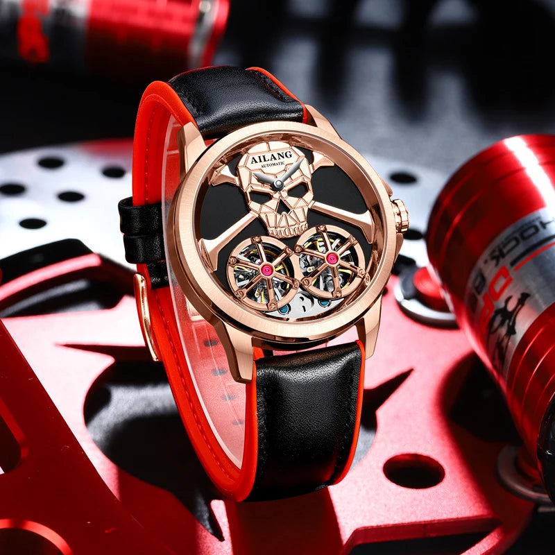 Montre automatique AILANG 8836 tête de mort – CLEVI Paris
