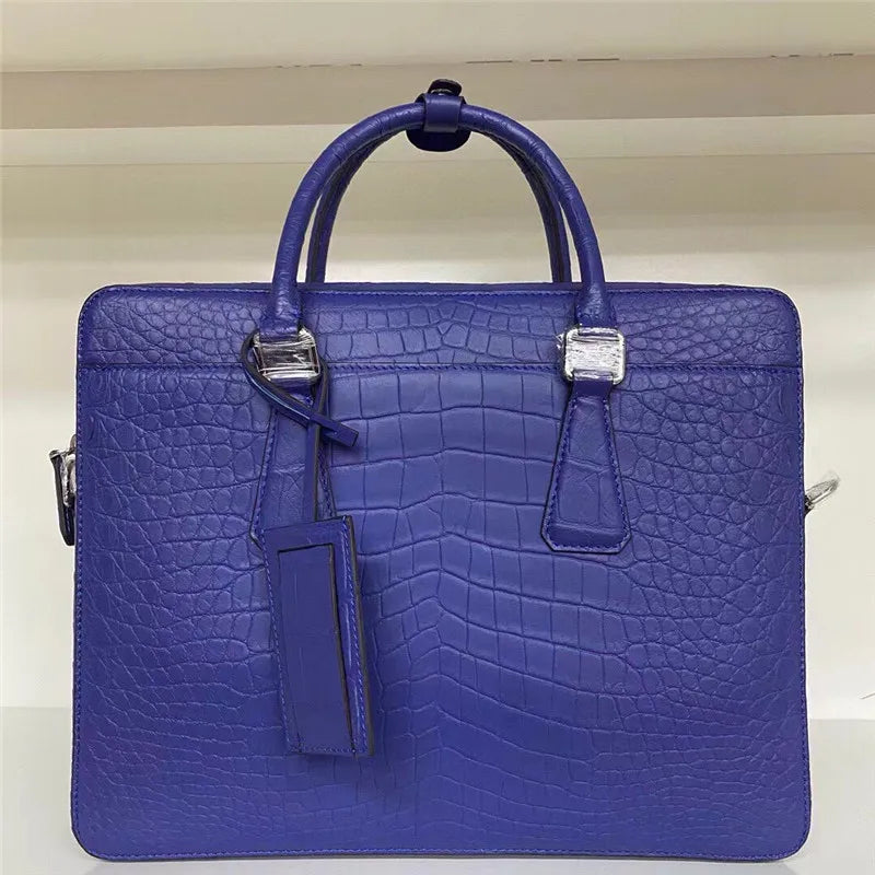 Mallette Cuir Crocodile Mat Homme Bandoulière 5 Coloris – CLEVI Paris
