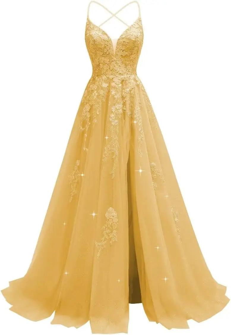 Robe de mariée en tulle ligne A col V – CLEVI Paris