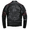 Veste biker homme en cuir motif crâne – CLEVI Paris