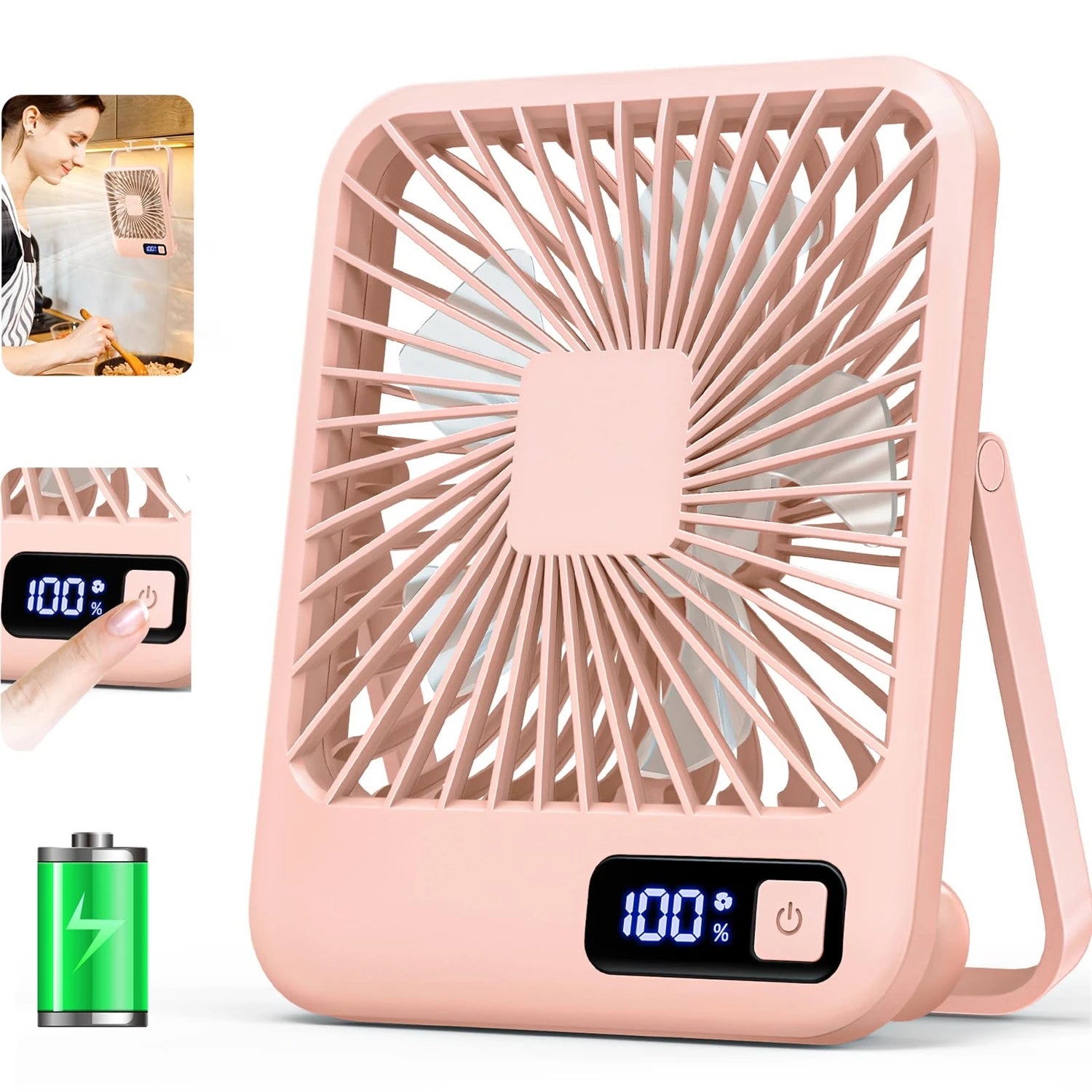 Ventilateur de Bureau USB Rechargeable Pliable 180° 5 Vitesses Affichage Batterie – CLEVI Paris