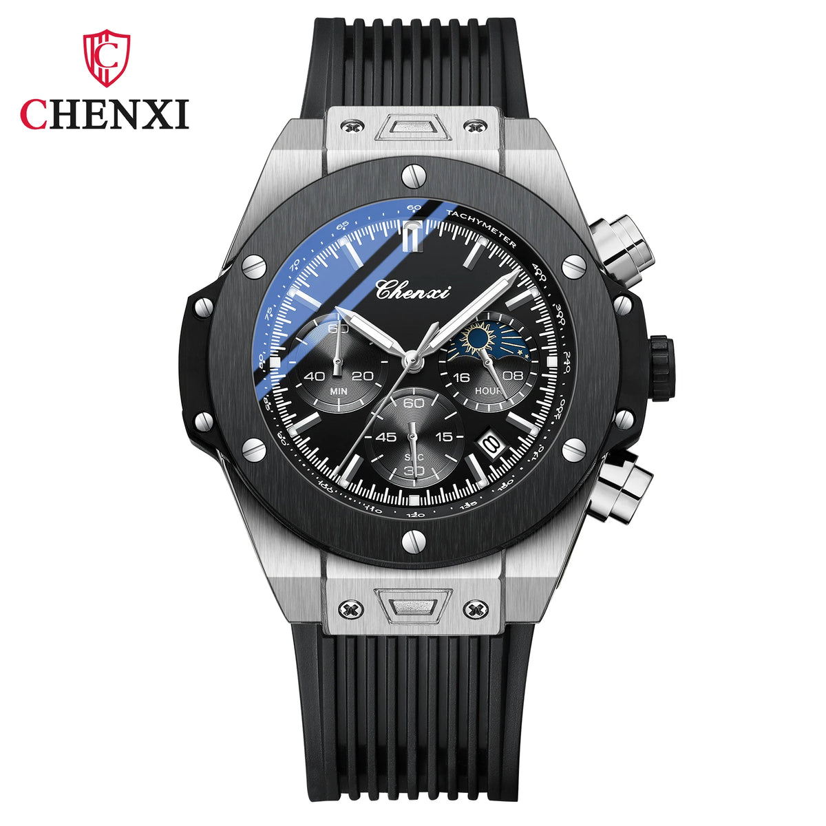 Montre Sport Quartz Chronographe CHENXI Homme Phase Lune – CLEVI Paris
