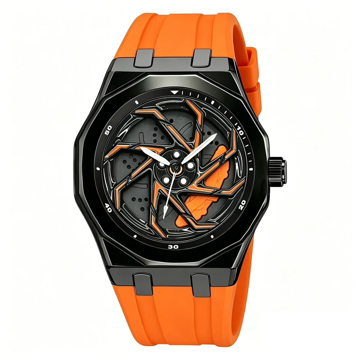 Montre Quartz Cadran Roue SHUAIKE Homme Caoutchouc – CLEVI Paris