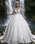 Robe de mariée princesse en tulle pailleté – CLEVI Paris