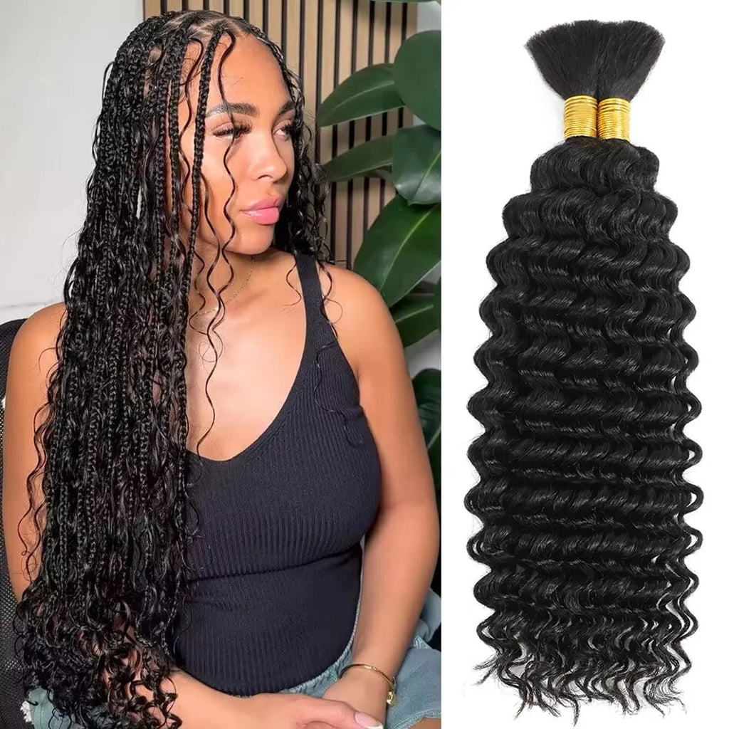 Mèches Tressage Deep Wave Cheveux Humains Brésiliens 100g Sans Trame — Boho Braids & Nattes – CLEVI Paris