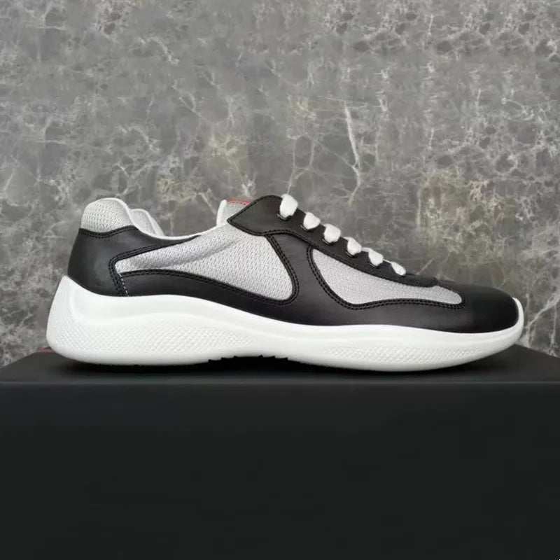 Sneakers Basses en Cuir et Maille Mixte – CLEVI Paris