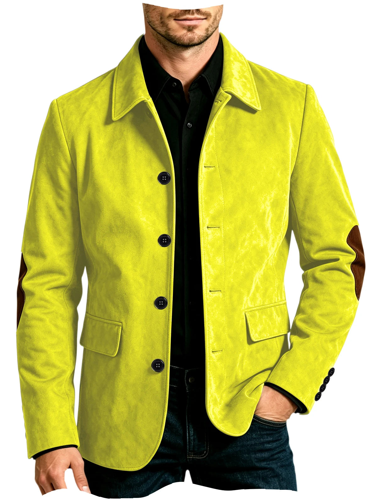 Blazer homme effet daim à coudières – CLEVI Paris