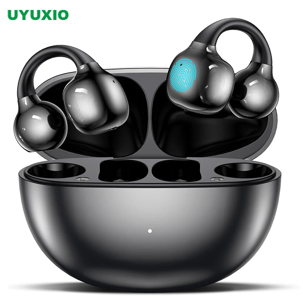 Écouteurs Clip Open-Ear UYUXIO BT 6.0 ANC 72h IPX5 Sport – CLEVI Paris