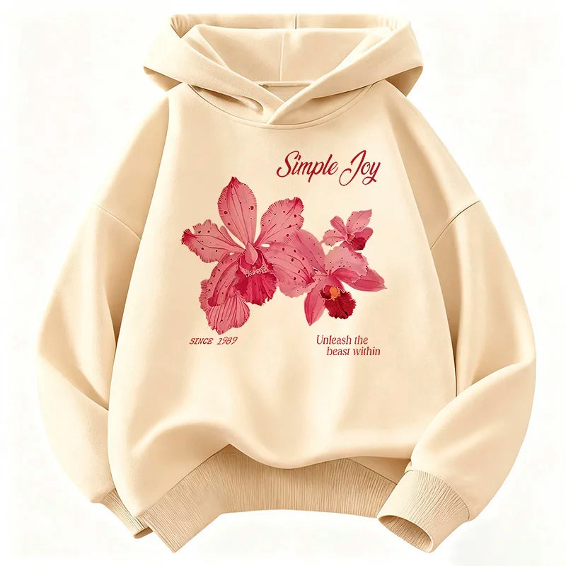 Sweat à capuche enfant motif floral – CLEVI Paris