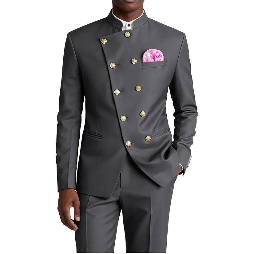 Costume Homme 2 Pièces Col Mandarin – CLEVI Paris
