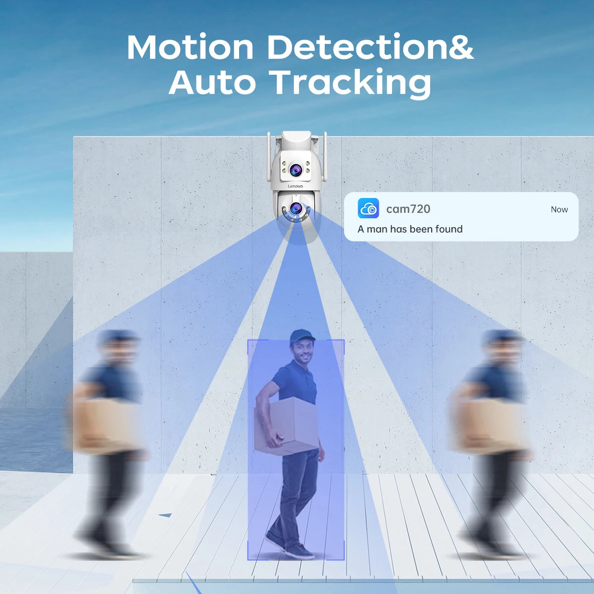 Caméra de Surveillance Extérieure Lenovo Double Objectif PTZ 4K – WiFi Dual-Band Suivi Auto ONVIF – CLEVI Paris