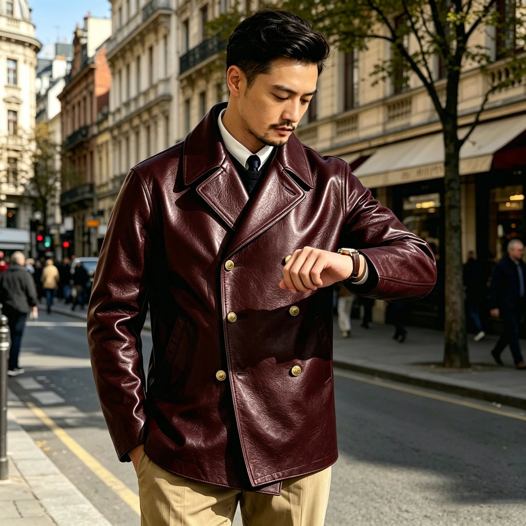 Blazer croisé effet cuir homme – CLEVI Paris