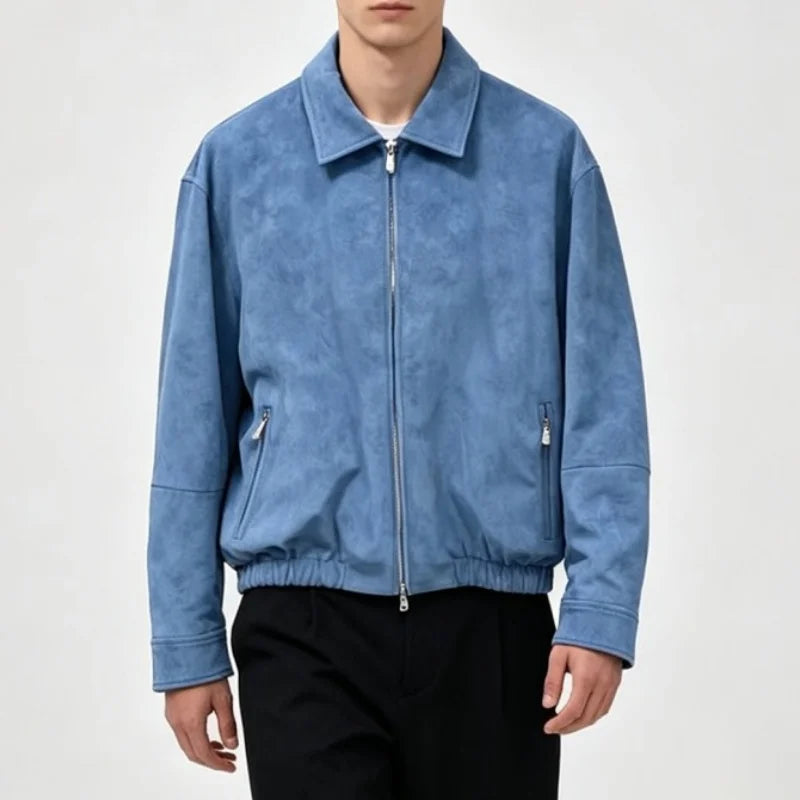 Veste homme effet daim à revers – CLEVI Paris