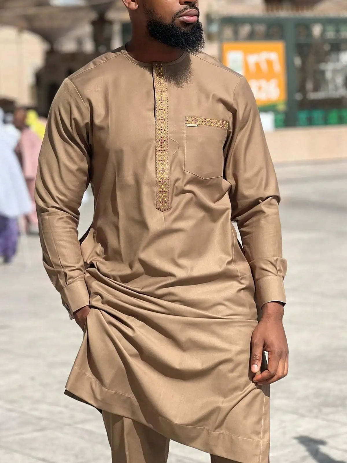 Ensemble Deux Pièces Kaftan Homme Brodé – CLEVI Paris