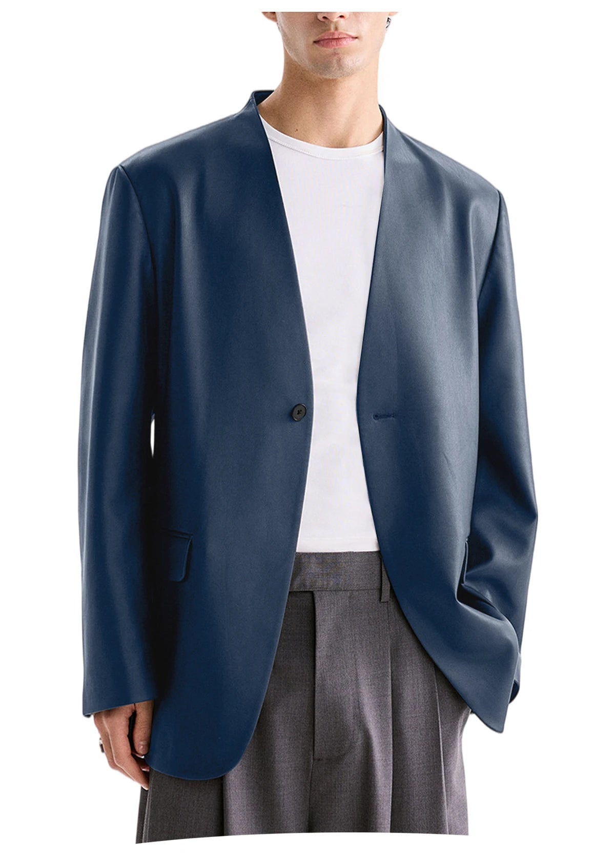 Blazer homme en tweed à chevrons, coupe droite – CLEVI Paris