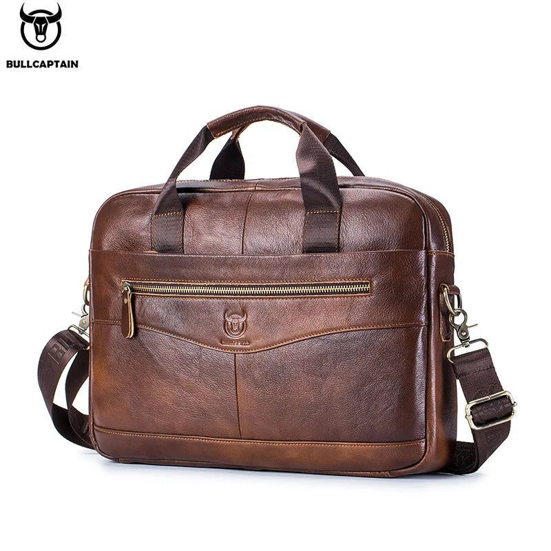 Serviette Homme Cuir Vache 1ère Couche Business Laptop 14" – CLEVI Paris
