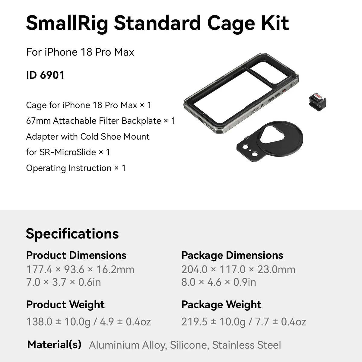 Cage vidéo SmallRig série 6900 SR-MicroSlide – CLEVI Paris