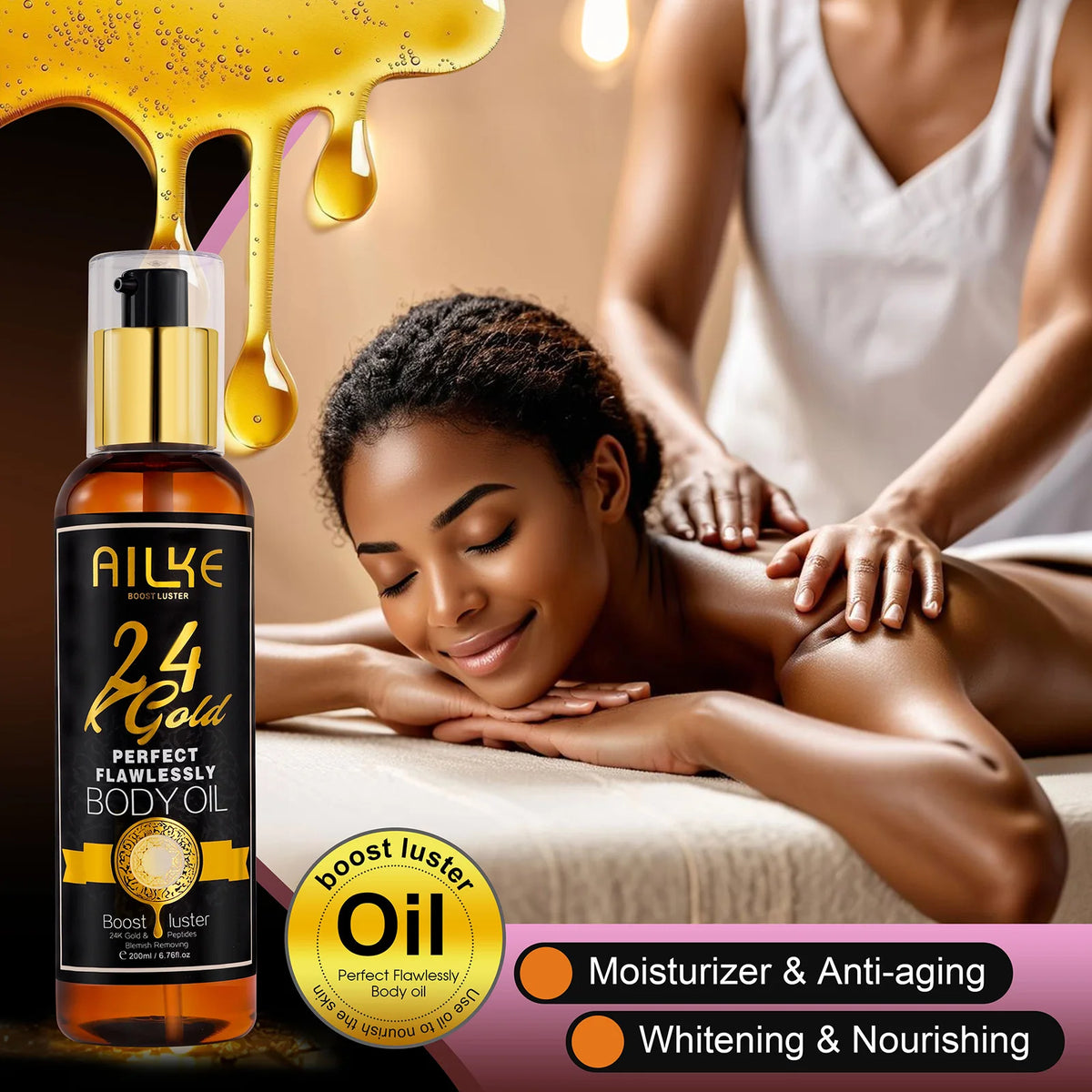 Gamme Soins Peau AILKE 24K Gold – Turmeric, Glutathion & Vitamine C – Éclaircissant & Anti-Taches – CLEVI Paris