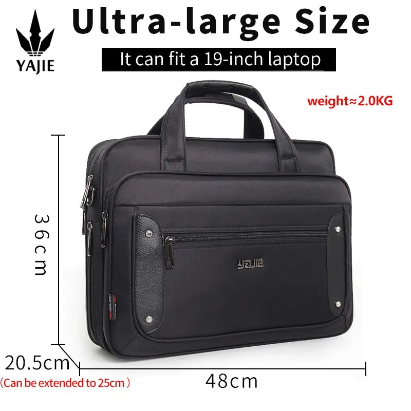 Serviette Homme Toile Oxford Grande Capacité Laptop 14"-19" – CLEVI Paris