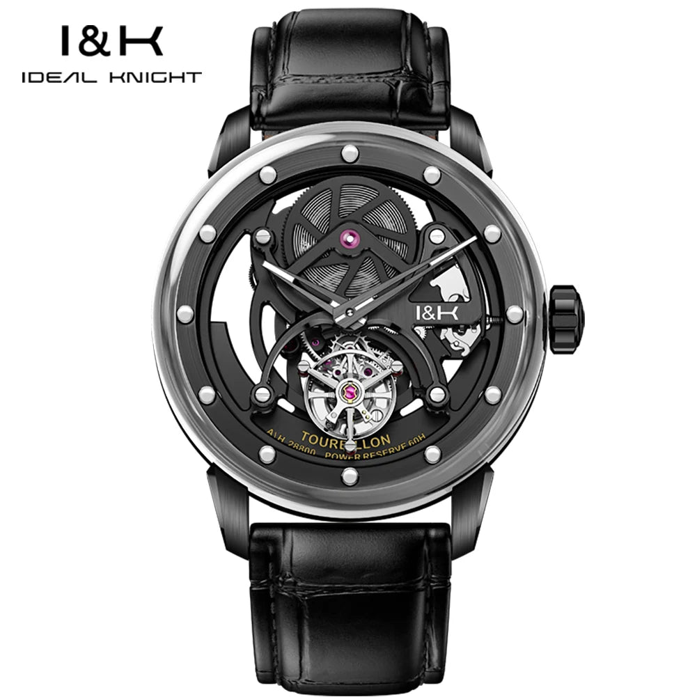 Ideal Knight 6809 Montre Homme Tourbillon Automatique Squelette Saphir 5ATM – CLEVI Paris