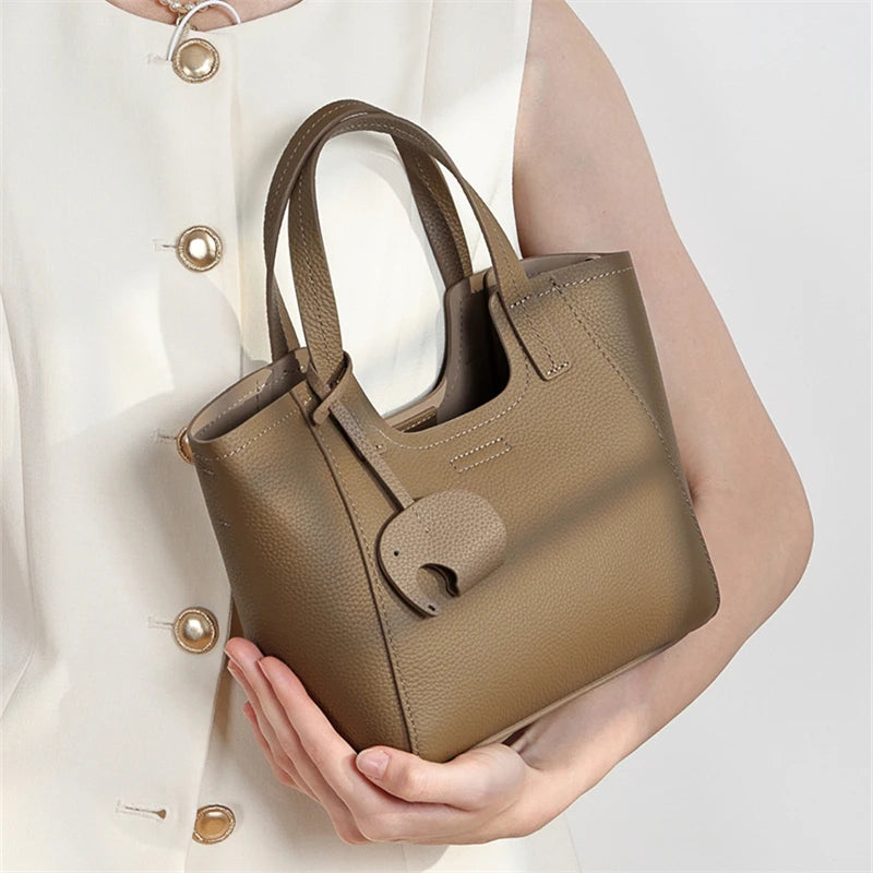 Sac Seau Femme Cuir Véritable Vintage Tote & Bandoulière – CLEVI Paris