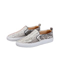 Loafers Cuir Serpent Gris Unisexe Slip-On – CLEVI Paris