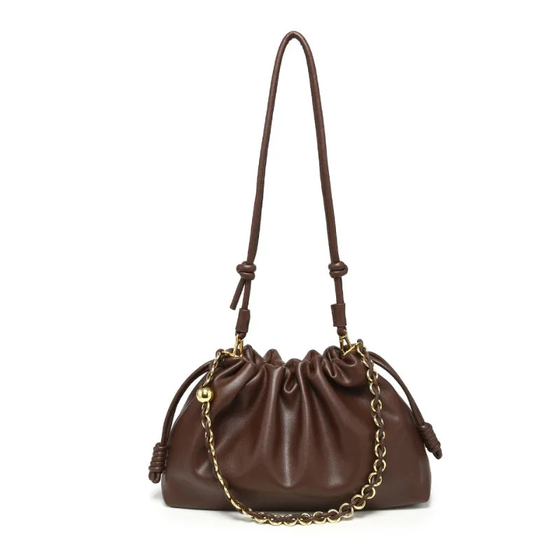 Sac Seau Femme Plissé Nuage Bandoulière Chaîne 6 Coloris – CLEVI Paris