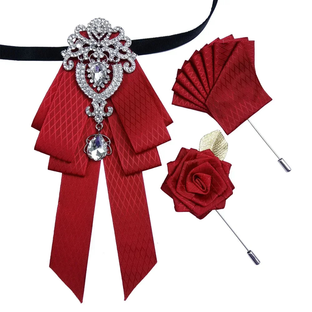 Ensemble nœud papillon 3 pièces, fleurs – CLEVI Paris