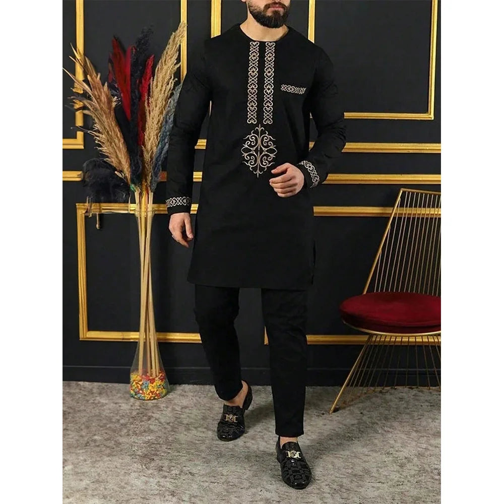 Costume Africain Homme 2 Pièces Kaftan – CLEVI Paris