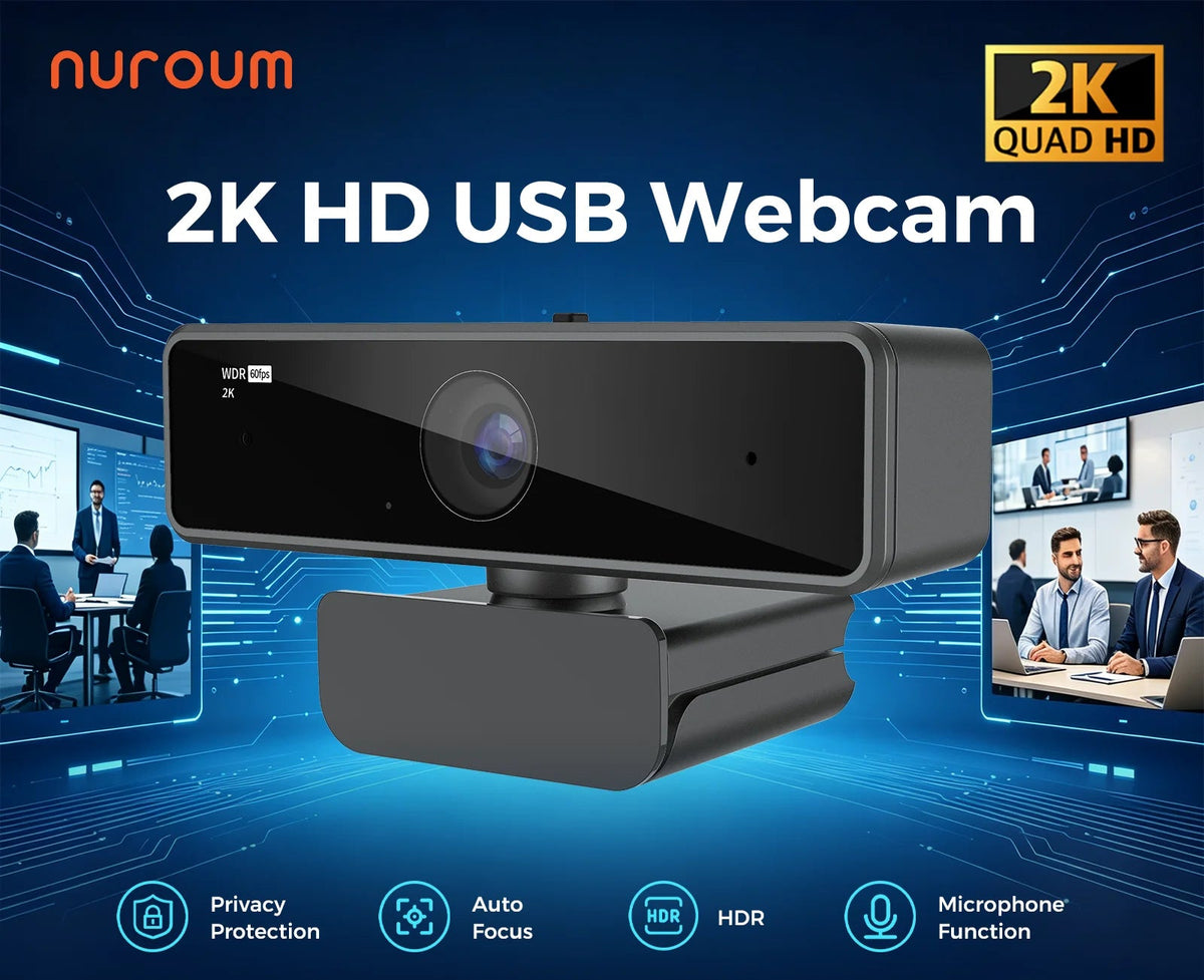 Webcam Nuroum V11 2K 1080P 60fps Double Micro – CLEVI Paris
