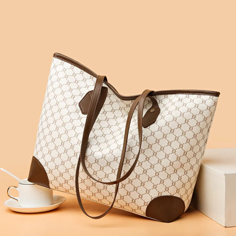 Sac Cabas Femme Grande Capacité Rétro PU – CLEVI Paris