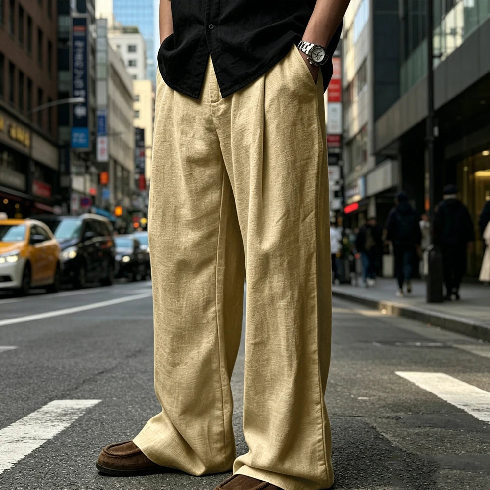 Pantalon en lin coupe ample – CLEVI Paris