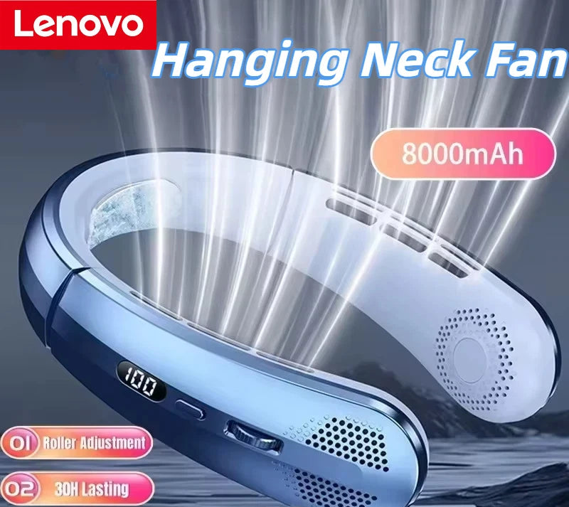Ventilateur de cou Lenovo rechargeable 8000 mAh – CLEVI Paris
