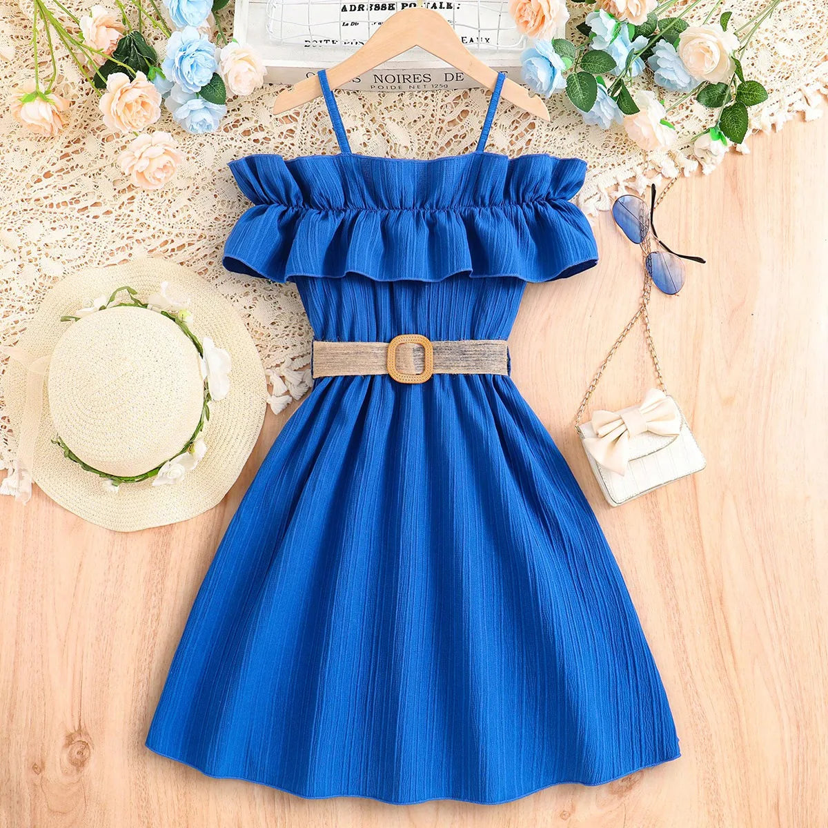 Robe fille évasée à épaules dégagées – CLEVI Paris