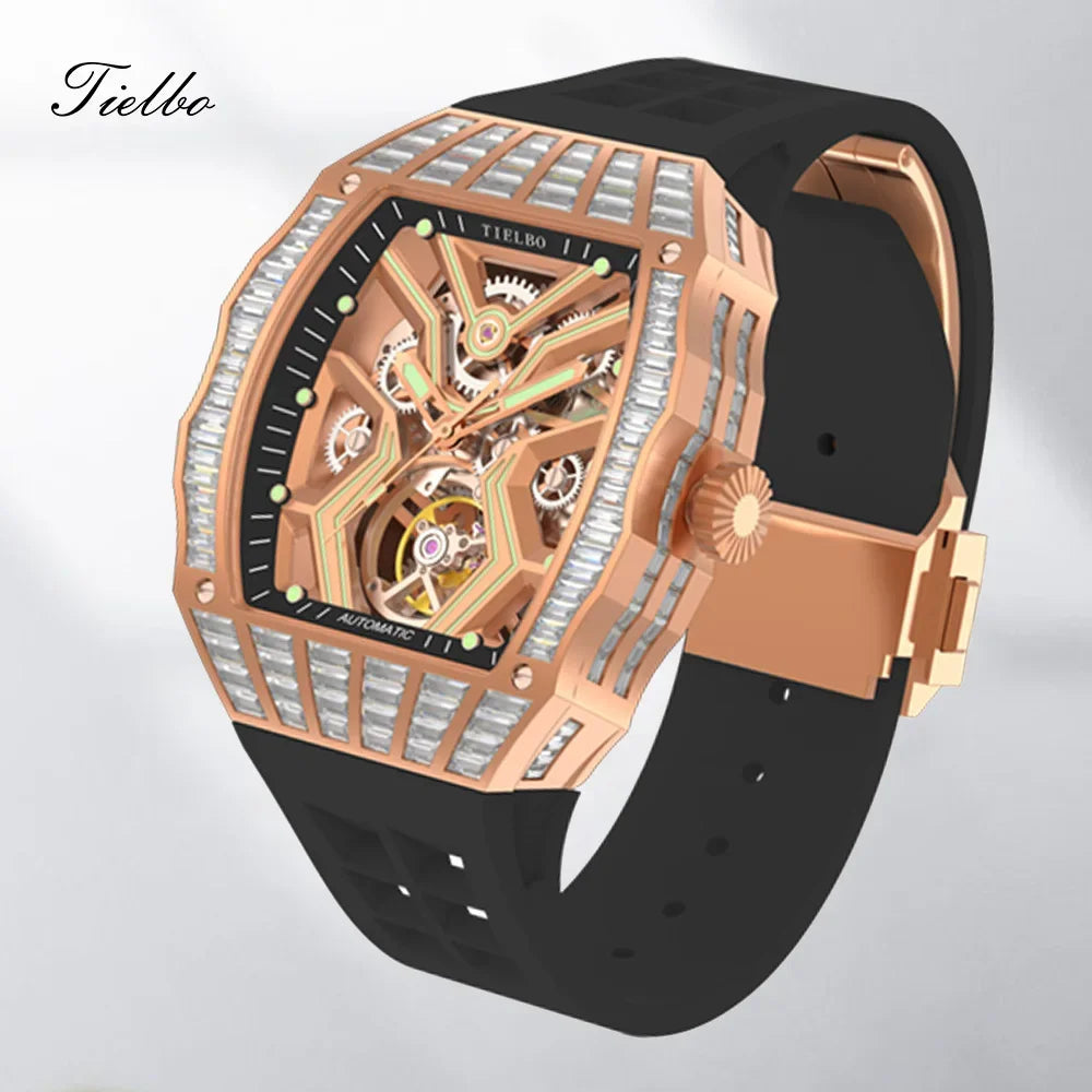 Montre Automatique Squelette Saphir Cristaux Homme – CLEVI Paris