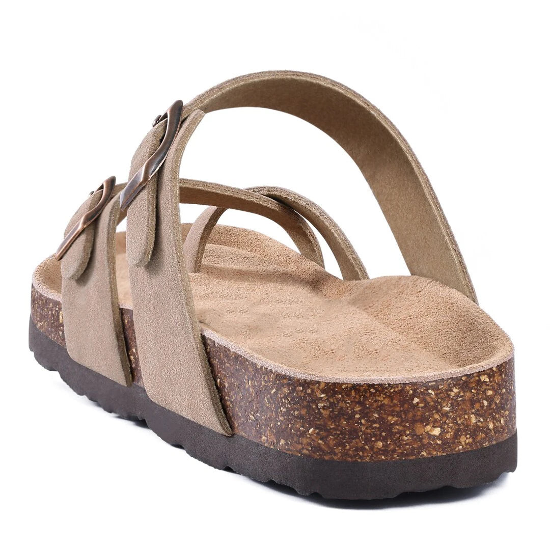 Sandales femme à double boucle – CLEVI Paris