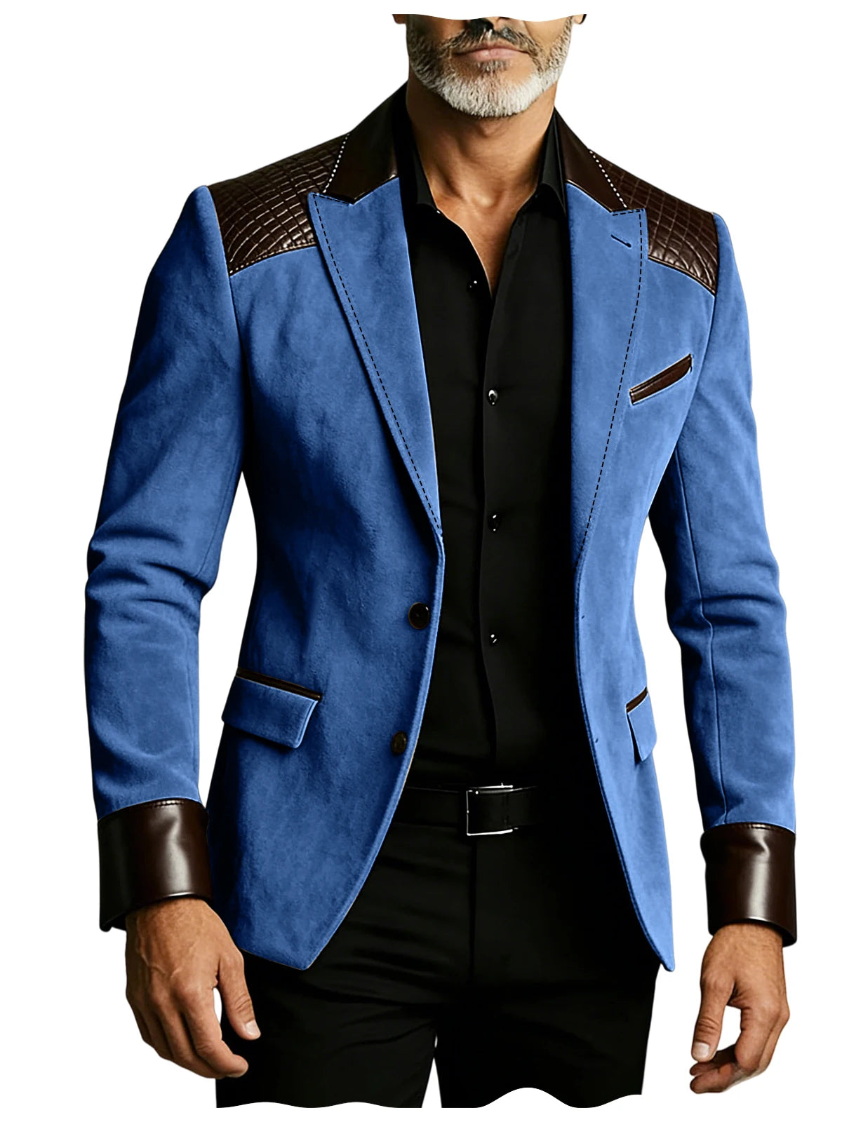 Blazer homme ajusté à détails crocodile – CLEVI Paris