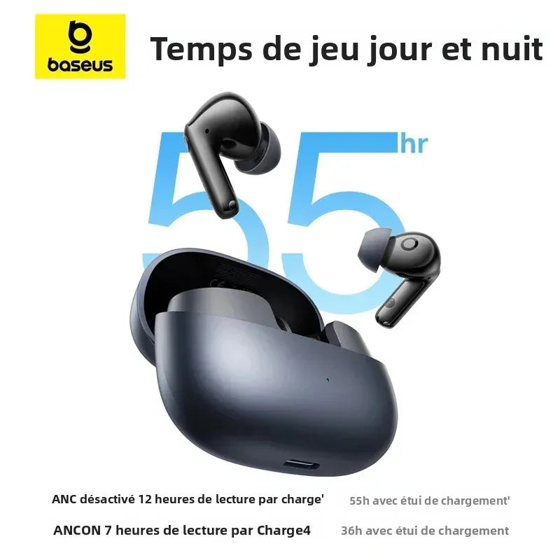Écouteurs Baseus EP10 Pro ANC Bluetooth 6.0 LDAC Hi-Res 6 Micros IP55 – CLEVI Paris