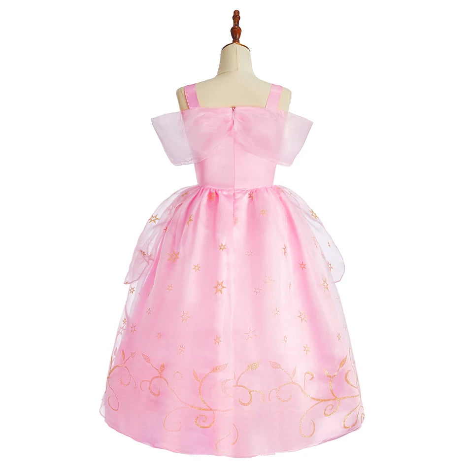 Robe princesse fille en tulle à étoiles dorées – CLEVI Paris