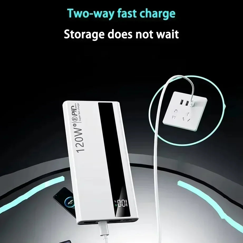 Batterie Externe Lenovo 120W Charge Rapide Bidirectionnelle Certifiée 3C Affichage LED USB-C 245g – CLEVI Paris