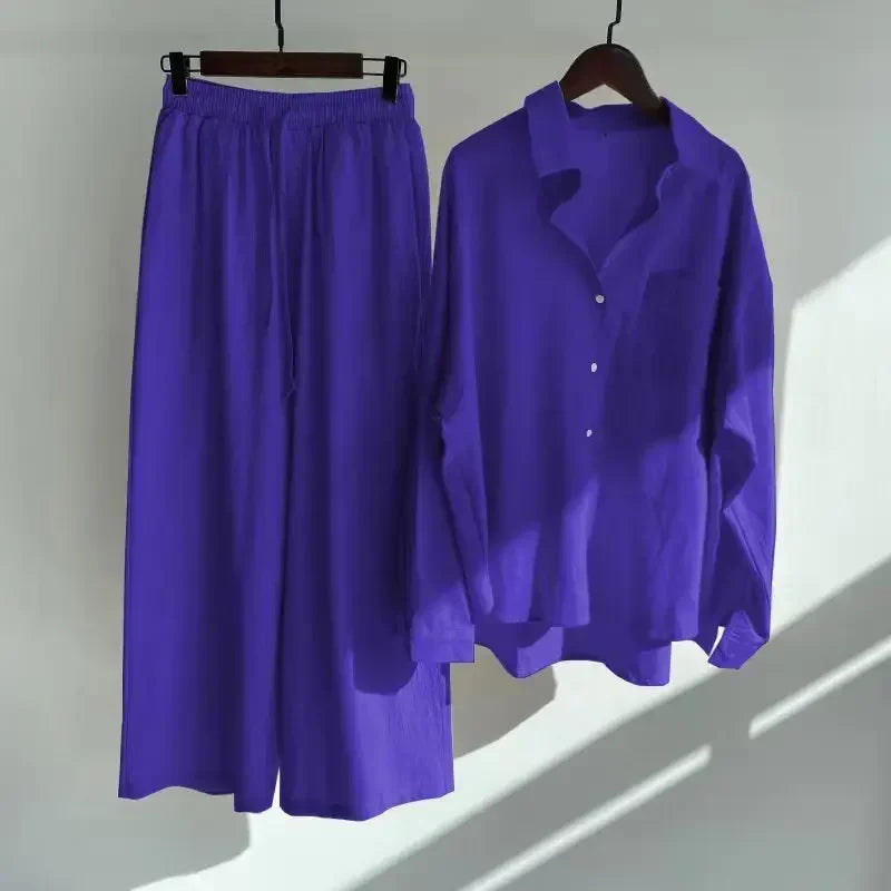 Ensemble 2 pièces femme en coton et lin – CLEVI Paris