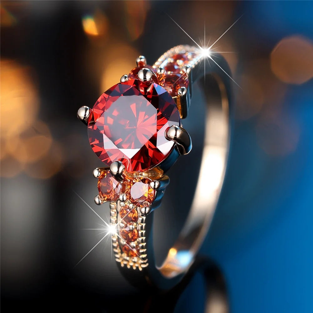 Bague Femme Zirconium Rouge – CLEVI Paris